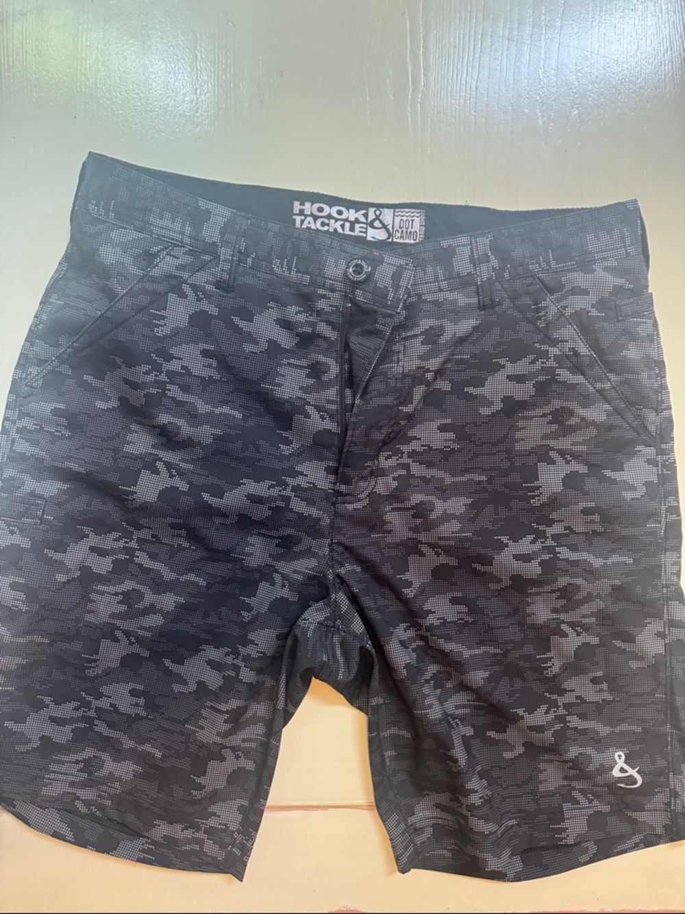 Hook & Tackle Black Camo Performance Shorts